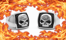 Load image into Gallery viewer, Harley-Davidson® Willie G Skull Bar &amp; Shield Logo Cigar Band Ring Satin Stainless Steel HSR0020