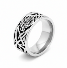 Load image into Gallery viewer, Harley-Davidson® Celtic Bar &amp; Shield Logo Ring Sterling Silver HDR0455