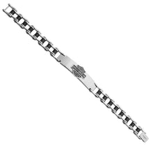 Load image into Gallery viewer, Harley-Davidson® ID Style Bike Chain Bar &amp; Shield Logo Bracelet Stainless Steel HSB0071