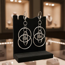 Load image into Gallery viewer, Harley-Davidson® Multi-Hoop Bar &amp; Shield Dangle Earrings Ladies Sterling Silver  HDE0055