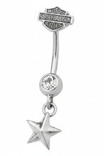 Load image into Gallery viewer, Body Jewelry Harley-Davidson® Star Dangle B&amp;S Logo Bling Navel Ring  <br>HDZ0032