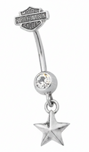 Load image into Gallery viewer, Body Jewelry Harley-Davidson® Star Dangle B&amp;S Logo Bling Navel Ring  <br>HDZ0032
