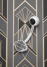Load image into Gallery viewer, Harley-Davidson® Black Crystal B&amp;S Logo Navel Ring <BR>HDZ0035