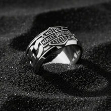 Load image into Gallery viewer, Harley-Davidson ® Inlaid Chain B&amp;S Logo Ring Stainless Steel  HSR0031