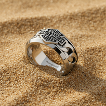 Load image into Gallery viewer, Harley-Davidson ® Inlaid Chain B&amp;S Logo Ring Stainless Steel  HSR0031