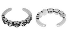 Load image into Gallery viewer, Harley-Davidson® Multiple Bar &amp; Shield Logos Toe Ring Sterling Silver HDT0012