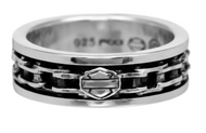 Harley-Davidson® Spinner Bike Chain Bar & Shield Logo Ring Sterling Silver HDR0174
