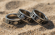 Load image into Gallery viewer, Harley-Davidson® Spinner Bike Chain Logo Ring Sterling Silver<br> HDR0174