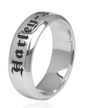 Load image into Gallery viewer, Harley-Davidson® Men's "Harley-Davidson" Engraved Comfort Fit Wedding Band HDR0216
