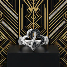 Load image into Gallery viewer, Harley-Davidson® Black &amp; White Infinity Hearts Ring Sterling Silver <br>HDR0557