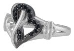Load image into Gallery viewer, Harley-Davidson® Black &amp; White Infinity Hearts Ring Sterling Silver <br>HDR0557