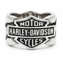 Load image into Gallery viewer, Harley-Davidson® Chain Bar &amp; Shield Logo Ring Stainless Steel <BR>HSR0029