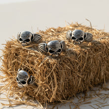 Load image into Gallery viewer, Harley Davidson® Willie G® Winged Skull Bar &amp; Shield Logo Ring Sterling Silver<br> HDR0292