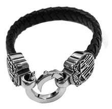Load image into Gallery viewer, Harley-Davidson® Men's Calavera Skull Braided Leather Bracelet HSB0234
