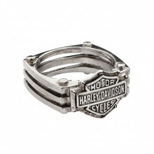 Load image into Gallery viewer, Harley-Davidson® Men's Square Bolt B&amp;S Logo Ring Sterling Silver HDR0245 image 2