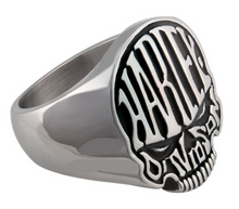 Load image into Gallery viewer, Harley-Davidson® Calavera "HARLEY" Skull Ring Stainless Steel  HSR0082 image 1