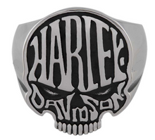 Load image into Gallery viewer, Harley-Davidson® Calavera "HARLEY" Skull Ring Stainless Steel  HSR0082 image 2