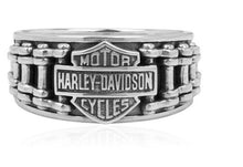 Load image into Gallery viewer, Harley-Davidson® B&amp;S Logo Bike Chain Ring Men's Sterling Silver HDR0260 image 2