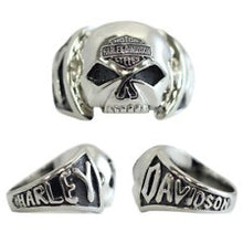 Load image into Gallery viewer, Men's Harley-Davidson ® Willie G Skull Bar &amp; Shield Logo Ring Stainless Steel HSR0004 image 4