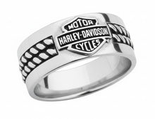 Load image into Gallery viewer, Men's Harley-Davidson® Double Rope Bar &amp; Shield Ring Sterling Silver HDR0445 image 1