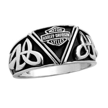 Load image into Gallery viewer, Men's Harley-Davidson® Celtic B&amp;S Triangle Ring Sterling Silver  HDR0454 image 1