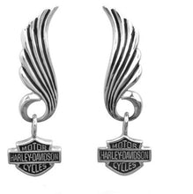 Load image into Gallery viewer, Harley Davidson® Ladies Little Wings B&amp;S Logo Post Dangle Earrings Sterling Silver HDE0270 image 2