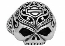 Load image into Gallery viewer, Harley-Davidson® Ladies Filigree Willie G Skull B&amp;S Logo Ring Sterling Silver HDR0314 image 3
