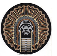 Motorcycle Biker Patch Round   Indian Headdress   image 1