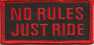 No Rules Just Ride Motorcycle Biker Patch  image 1