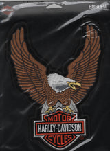 Load image into Gallery viewer, Harley-Davidson® Patch<br>Up-Wing Brown Eagle Bar &amp; Shield Logo Patch<BR>2 Sizes P102