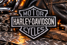 Load image into Gallery viewer, Harley-Davidson® Gray Bar &amp; Shield Harley Patch Available in 4 Sizes P18