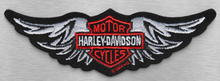 Load image into Gallery viewer, Harley-Davidson® Harley Bar &amp; Shield Logo Silver Wings Biker Patch P3