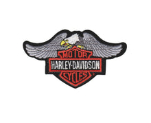Load image into Gallery viewer, Harley-Davidson® Bar &amp; shield Logo Top Eagle Silver Wings Harley Patch P5
