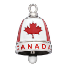 Load image into Gallery viewer, Large "CANADA" Motorcycle Ride Bell® Red &amp; White Stainless Steel RB11L