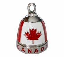 Load image into Gallery viewer, Large "CANADA" Motorcycle Ride Bell® Red &amp; White Stainless Steel RB11L