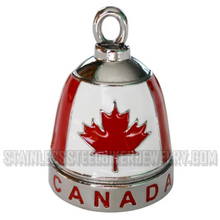 Load image into Gallery viewer, "CANADA" Motorcycle Ride Bell® Red &amp; White Stainless Steel RB11