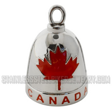 Load image into Gallery viewer, "CANADA" Motorcycle Ride Bell® Red &amp; White Stainless Steel RB11
