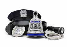Load image into Gallery viewer, Large "Police" Ride Bell® Thin Blue Line Stainless Steel RB13L
