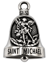 Load image into Gallery viewer, "SAINT MICHAEL" Ride Bell® "Protect Us" Religious Biker Bell Stainless Steel RB14