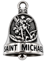 Load image into Gallery viewer, "SAINT MICHAEL" Ride Bell® "Protect Us" Religious Biker Bell Stainless Steel RB14