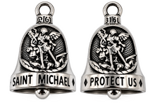 Load image into Gallery viewer, "SAINT MICHAEL" Ride Bell® "Protect Us" Religious Biker Bell Stainless Steel RB14