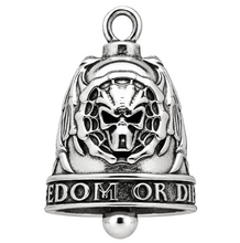 Load image into Gallery viewer, Bat Skull Ride Bell® "Freedom or Death" Stainless Steel RB15