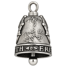 Load image into Gallery viewer, Bat Skull Ride Bell® "Freedom or Death" Stainless Steel RB15