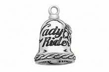 Load image into Gallery viewer, Large Lady Rider Ride Bell® Motorcycle Bell Stainless Steel RB1L