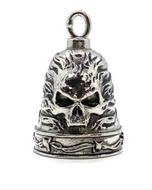 Large Flaming Skull Ride Bell® Motorcycle Bell Stainless Steel RB23L