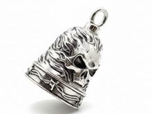 Load image into Gallery viewer, Flaming Skull Ride Bell® Motorcycle Bell Stainless Steel RB23