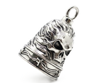 Load image into Gallery viewer, Flaming Skull Ride Bell® Motorcycle Bell Stainless Steel RB23