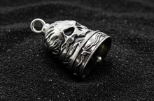 Load image into Gallery viewer, Large Flaming Skull Ride Bell® Motorcycle Bell Stainless Steel RB23L
