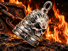 Load image into Gallery viewer, Flaming Skull Ride Bell® Motorcycle Bell Stainless Steel RB23