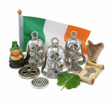 Load image into Gallery viewer, 4 Leaf Clover Ride Bell Irish Motorcycle Bell Stainless Steel RB24